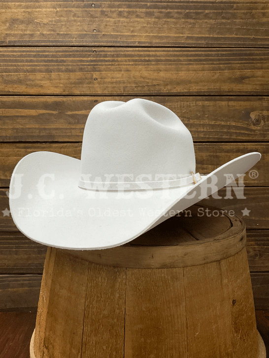 Stetson SWOAKR-724072 Oak Ridge 3X Felt Western Hat White front view. If you need any assistance with this item or the purchase of this item please call us at five six one seven four eight eight eight zero one Monday through Saturday 10:00a.m EST to 8:00 p.m EST