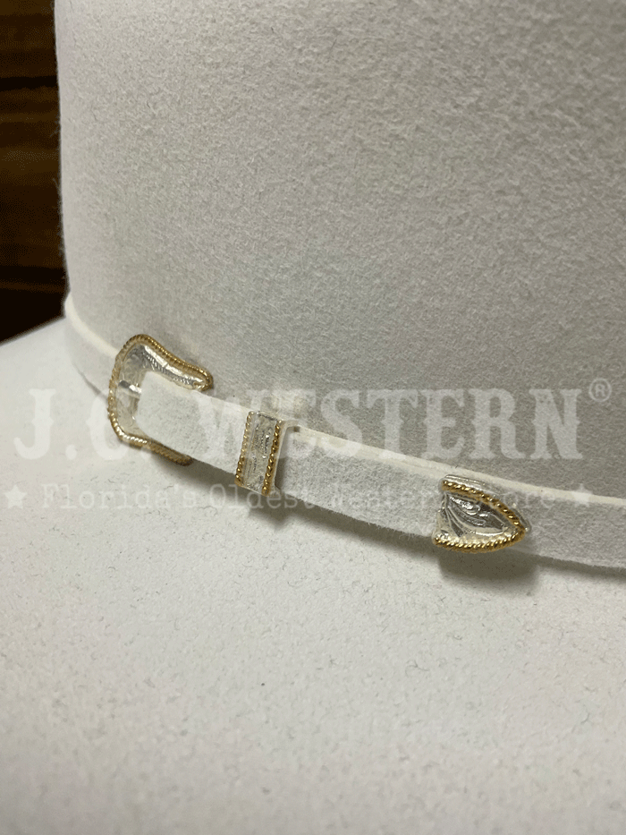 Stetson SWOAKR-724072 Oak Ridge 3X Felt Western Hat White front view. If you need any assistance with this item or the purchase of this item please call us at five six one seven four eight eight eight zero one Monday through Saturday 10:00a.m EST to 8:00 p.m EST