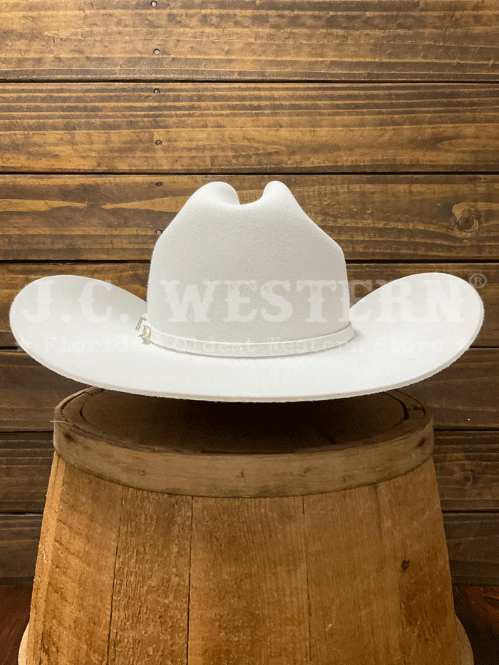 Stetson SWOAKR-724072 Oak Ridge 3X Felt Western Hat White front view. If you need any assistance with this item or the purchase of this item please call us at five six one seven four eight eight eight zero one Monday through Saturday 10:00a.m EST to 8:00 p.m EST