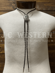 Cowboy Collectibles BOLW513 Iconic Turquoise Bolo Tie Black front view. If you need any assistance with this item or the purchase of this item please call us at five six one seven four eight eight eight zero one Monday through Saturday 10:00a.m EST to 8:00 p.m EST