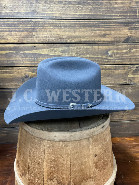 Justin JF0342RDEO40-GRY 3X Rodeo Wool Western Hat Smoke Grey side view. If you need any assistance with this item or the purchase of this item please call us at five six one seven four eight eight eight zero one Monday through Saturday 10:00a.m EST to 8:00 p.m EST