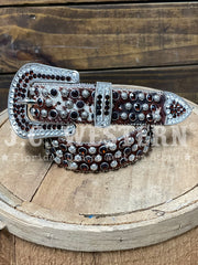 Angel Ranch D140003502 Womens Calf Hair And Crystals Belt Brown front view. If you need any assistance with this item or the purchase of this item please call us at five six one seven four eight eight eight zero one Monday through Saturday 10:00a.m EST to 8:00 p.m EST

