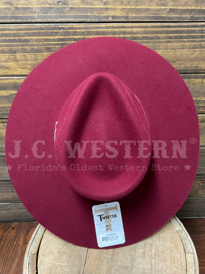 Twister T7810004 Ladies Pinch Front Hat Red side / front view. If you need any assistance with this item or the purchase of this item please call us at five six one seven four eight eight eight zero one Monday through Saturday 10:00a.m EST to 8:00 p.m EST
