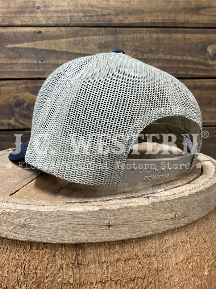 Shoot & Reel SR3-NDK Hexagon Company Logo Patch Curved Bill Cap Navy Dark Khaki side front view. If you need any assistance with this item or the purchase of this item please call us at five six one seven four eight eight eight zero one Monday through Saturday 10:00a.m EST to 8:00 p.m EST