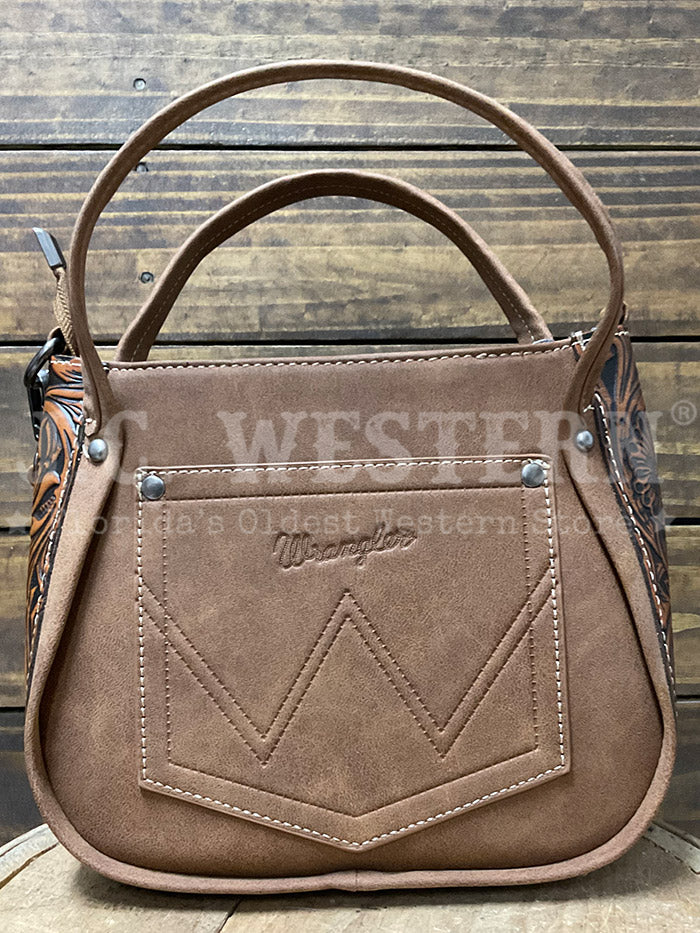 Wrangler WG169-2022BR Womens Genuine Hair On Cowhide Tote/Crossbody Bag Brown front view. If you need any assistance with this item or the purchase of this item please call us at five six one seven four eight eight eight zero one Monday through Saturday 10:00a.m EST to 8:00 p.m EST