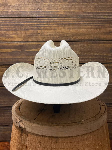 Resistol RSDNJR-B33481AL Youth DENISON JR Cowboy Straw Hat Natural back view. If you need any assistance with this item or the purchase of this item please call us at five six one seven four eight eight eight zero one Monday through Saturday 10:00a.m EST to 8:00 p.m EST