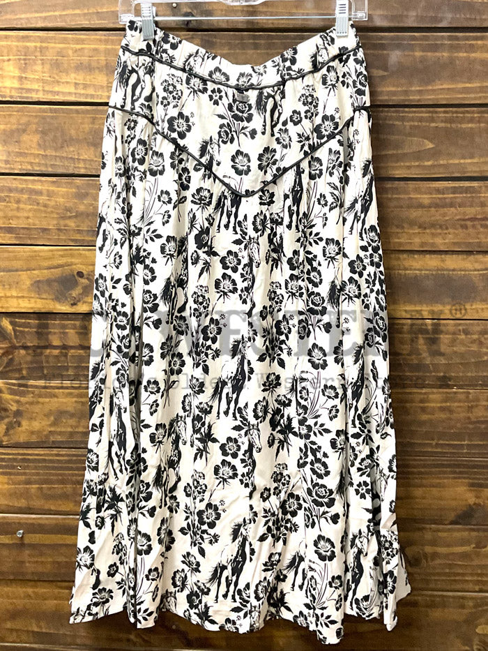 Lucky & Blessed SK522-WST Womens Button Down Yoke Skirt Natural front view. If you need any assistance with this item or the purchase of this item please call us at five six one seven four eight eight eight zero one Monday through Saturday 10:00a.m EST to 8:00 p.m EST