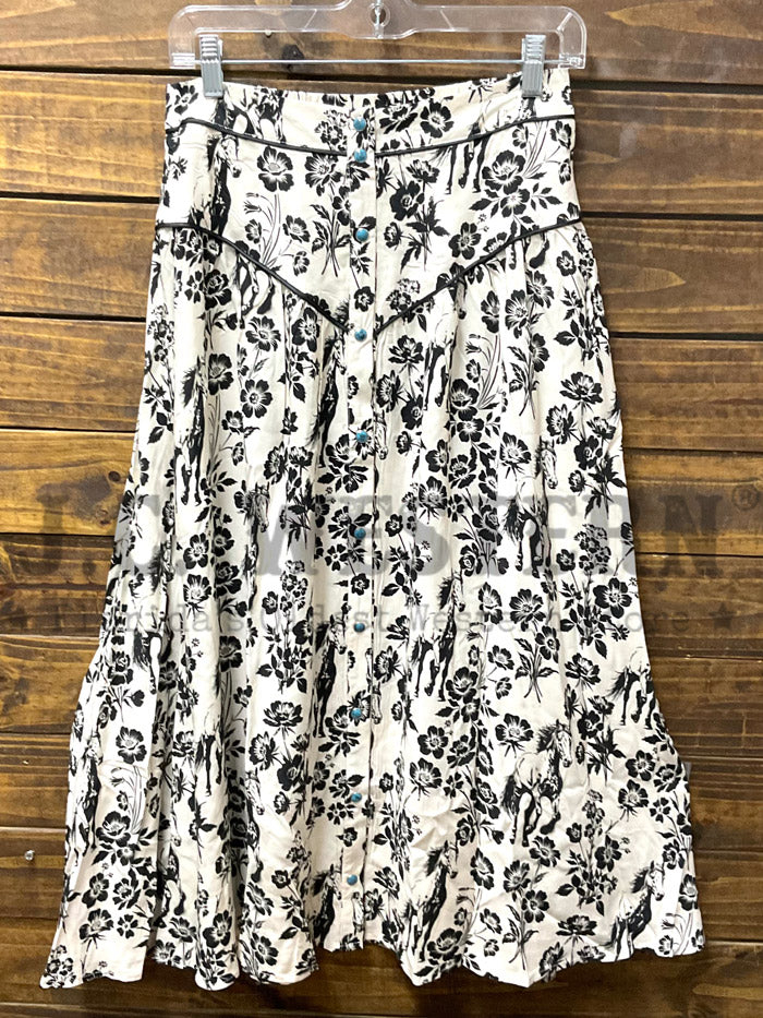 Lucky & Blessed SK522-WST Womens Button Down Yoke Skirt Natural front view. If you need any assistance with this item or the purchase of this item please call us at five six one seven four eight eight eight zero one Monday through Saturday 10:00a.m EST to 8:00 p.m EST