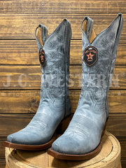Los Altos 383R3614 Ladies VINTAGE Snip Toe Western Boot Blue Jeans front / side view. If you need any assistance with this item or the purchase of this item please call us at five six one seven four eight eight eight zero one Monday through Saturday 10:00a.m EST to 8:00 p.m EST