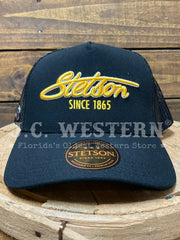 Stetson SCSLMC-000207 Since 1865 Cap Black front view. If you need any assistance with this item or the purchase of this item please call us at five six one seven four eight eight eight zero one Monday through Saturday 10:00a.m EST to 8:00 p.m EST