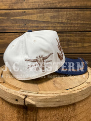 Stetson SCLHA-0006 Landscape Trucker Hat Navy Ivory side view.If you need any assistance with this item or the purchase of this item please call us at five six one seven four eight eight eight zero one Monday through Saturday 10:00a.m EST to 8:00 p.m EST