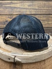 Stetson SCHC5F-0012 Cowboy Wrangler Trucker Hat Black back view. If you need any assistance with this item or the purchase of this item please call us at five six one seven four eight eight eight zero one Monday through Saturday 10:00a.m EST to 8:00 p.m EST
