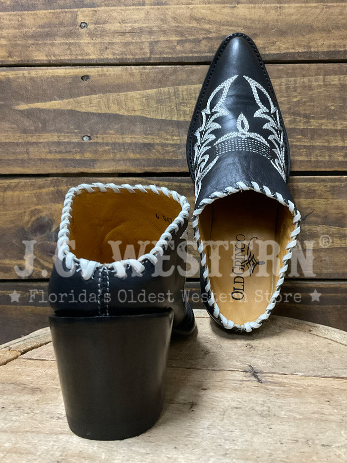 Old Gringo ML4226-1 Womens REVIVA Leather Mules Black front view. If you need any assistance with this item or the purchase of this item please call us at five six one seven four eight eight eight zero one Monday through Saturday 10:00a.m EST to 8:00 p.m EST
