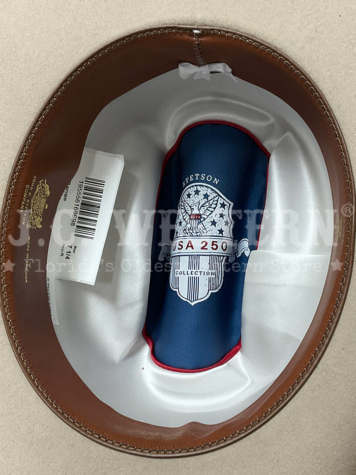 Stetson SFR250-113061 RANGE 6X USA 250 Edition Hat Silverbelly side / front view. If you need any assistance with this item or the purchase of this item please call us at five six one seven four eight eight eight zero one Monday through Saturday 10:00a.m EST to 8:00 p.m EST