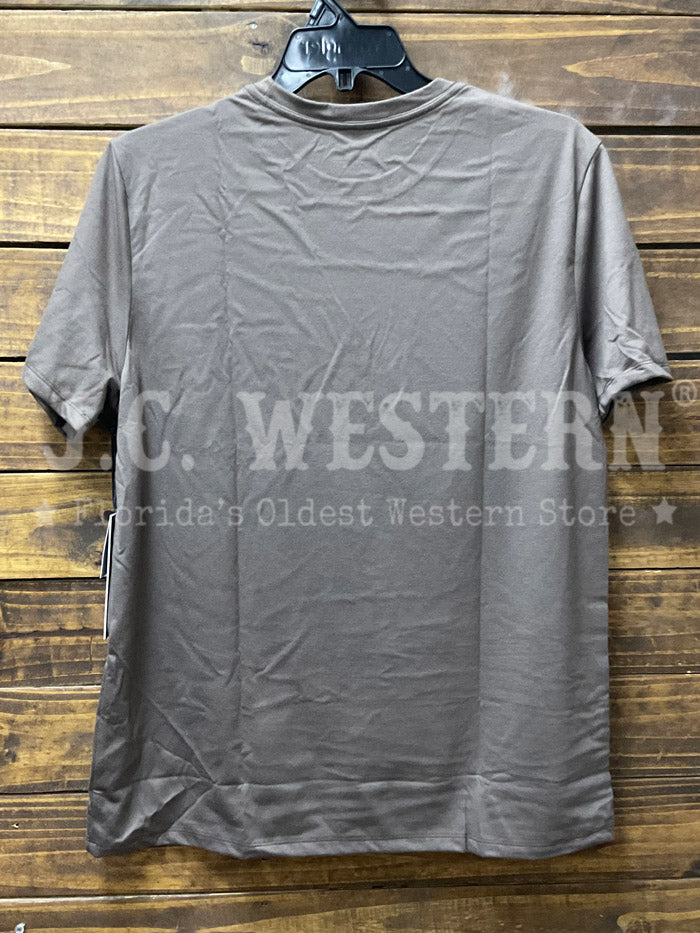 Rock & Roll Denim BM21T08744 Mens Camo Printed Pocket Tee Dark Brown front view. If you need any assistance with this item or the purchase of this item please call us at five six one seven four eight eight eight zero one Monday through Saturday 10:00a.m EST to 8:00 p.m EST
