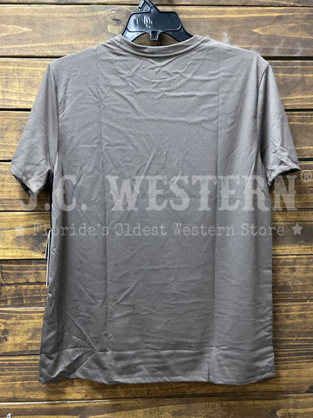 Rock & Roll Denim BM21T08744 Mens Camo Printed Pocket Tee Dark Brown back view. If you need any assistance with this item or the purchase of this item please call us at five six one seven four eight eight eight zero one Monday through Saturday 10:00a.m EST to 8:00 p.m EST