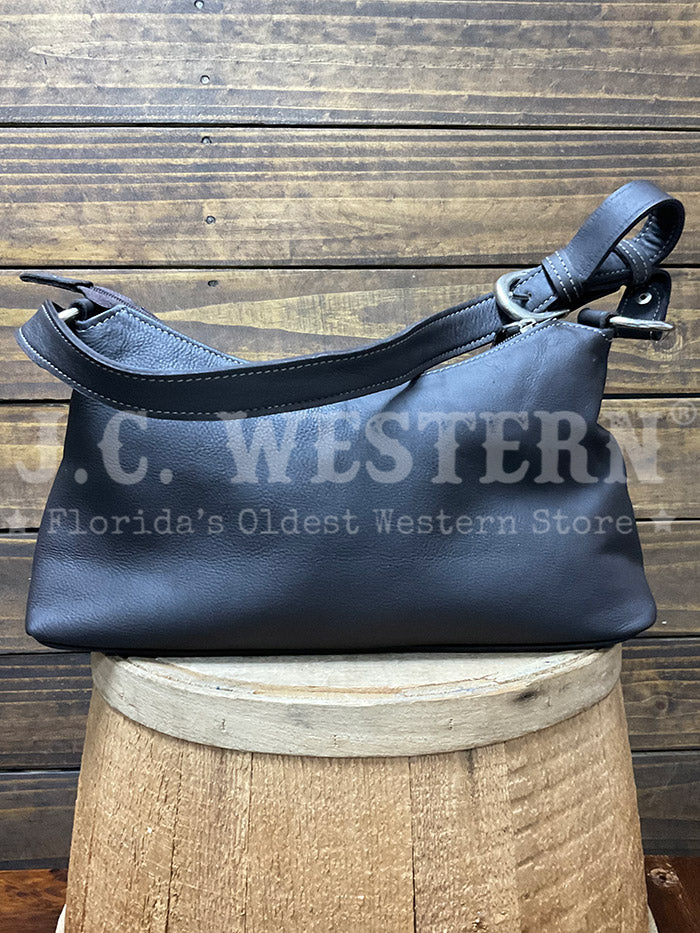 American West 4150285 Ladies Cowtown Zip Top Shoulder Bag Pony Hair On front view. If you need any assistance with this item or the purchase of this item please call us at five six one seven four eight eight eight zero one Monday through Saturday 10:00a.m EST to 8:00 p.m EST