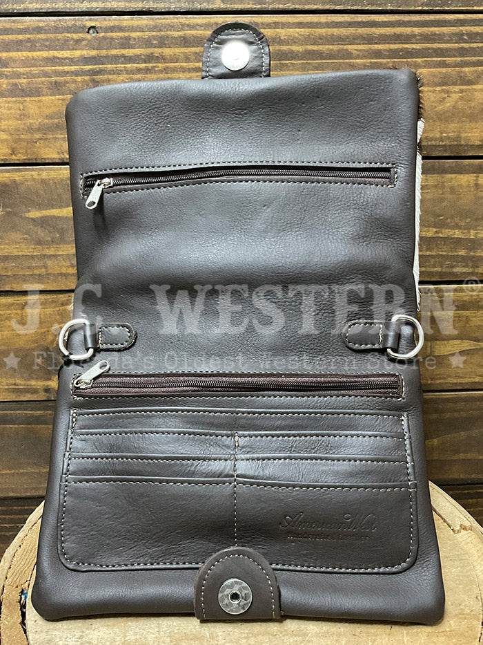 American West 7750178 Ladies Large Grab N Go Fold Over Crossbody Bag Pony Hair On front view. If you need any assistance with this item or the purchase of this item please call us at five six one seven four eight eight eight zero one Monday through Saturday 10:00a.m EST to 8:00 p.m EST