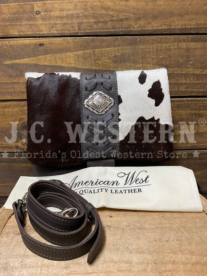 American West 7750178 Ladies Large Grab N Go Fold Over Crossbody Bag Pony Hair On front view. If you need any assistance with this item or the purchase of this item please call us at five six one seven four eight eight eight zero one Monday through Saturday 10:00a.m EST to 8:00 p.m EST
