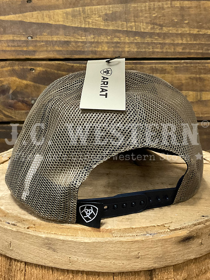 Ariat 1595303 Shield Logo Mesh Snap Back Cap Navy front view. 
