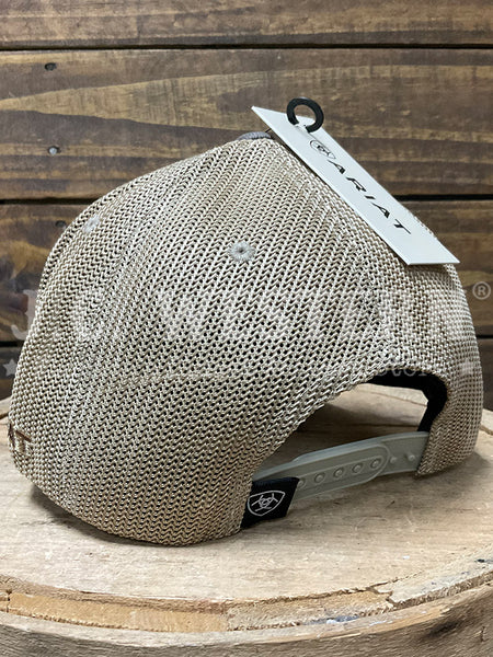 Ariat A300012102 Flag Embroidered Mesh Snap Back Cap Oilskin Brown back view. If you need any assistance with this item or the purchase of this item please call us at five six one seven four eight eight eight zero one Monday through Saturday 10:00a.m EST to 8:00 p.m EST