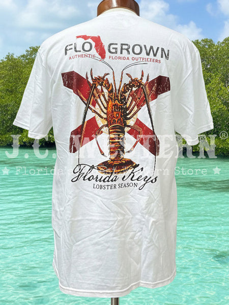 FloGrown FGM1-1038 Mens Lobster Season Tee White back view.If you need any assistance with this item or the purchase of this item please call us at five six one seven four eight eight eight zero one Monday through Saturday 10:00a.m EST to 8:00 p.m EST