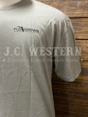 FloGrown FGM1-1347 Mens Swamp Outfitters Flag Tee Grey front view. If you need any assistance with this item or the purchase of this item please call us at five six one seven four eight eight eight zero one Monday through Saturday 10:00a.m EST to 8:00 p.m EST