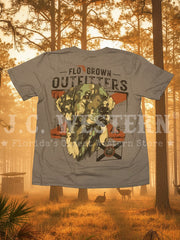 FloGrown FGY1-1134 Youth Camo Dog Tee Grey back view. If you need any assistance with this item or the purchase of this item please call us at five six one seven four eight eight eight zero one Monday through Saturday 10:00a.m EST to 8:00 p.m EST