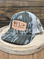 Shoot & Reel SR14-BLTN Florida Ranching Patch Pre Curved Cap Bottomland Tan front ans side view. If you need any assistance with this item or the purchase of this item please call us at five six one seven four eight eight eight zero one Monday through Saturday 10:00a.m EST to 8:00 p.m EST
