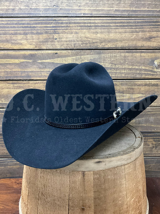 Stetson SFMCKN-724207 MCKINLEY 10X Premier Felt Western Hat Black side / front view. If you need any assistance with this item or the purchase of this item please call us at five six one seven four eight eight eight zero one Monday through Saturday 10:00a.m EST to 8:00 p.m EST