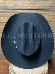 Stetson SFMCKN-724207 MCKINLEY 10X Premier Felt Western Hat Black view from above. If you need any assistance with this item or the purchase of this item please call us at five six one seven four eight eight eight zero one Monday through Saturday 10:00a.m EST to 8:00 p.m EST