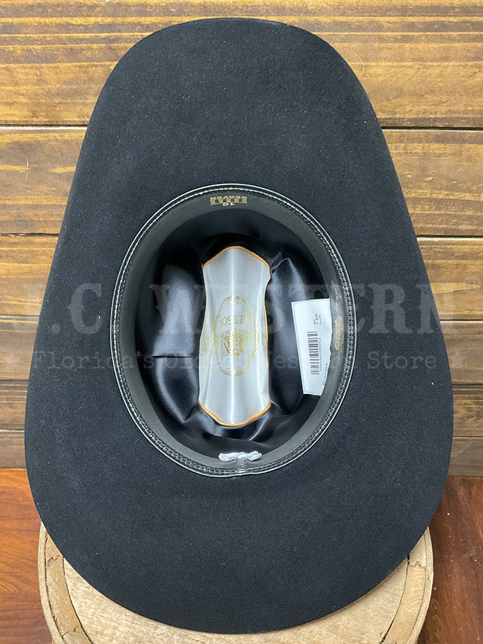 Stetson SFMCKN-724207 MCKINLEY 10X Premier Felt Western Hat Black side / front view. If you need any assistance with this item or the purchase of this item please call us at five six one seven four eight eight eight zero one Monday through Saturday 10:00a.m EST to 8:00 p.m EST