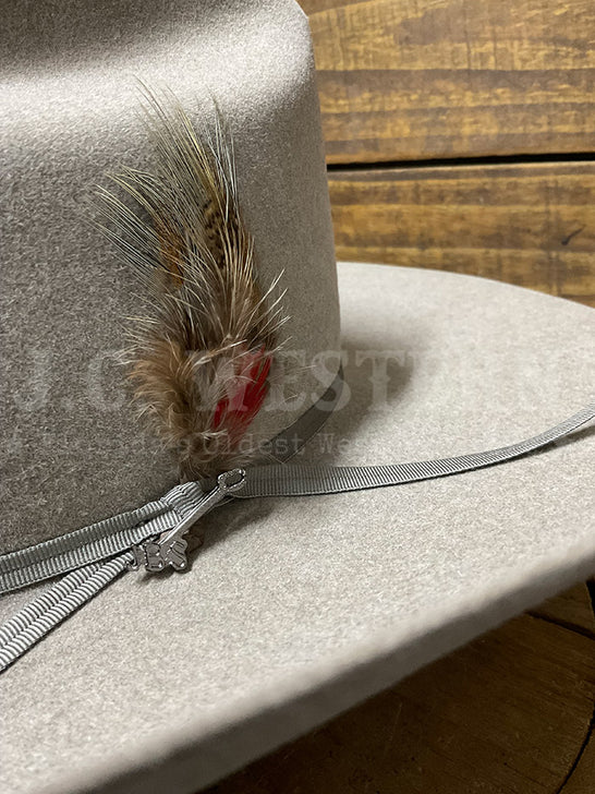 Stetson SFFLCN-344220 FALCON 6X Western Felt Hat Stone close up. If you need any assistance with this item or the purchase of this item please call us at five six one seven four eight eight eight zero one Monday through Saturday 10:00a.m EST to 8:00 p.m EST