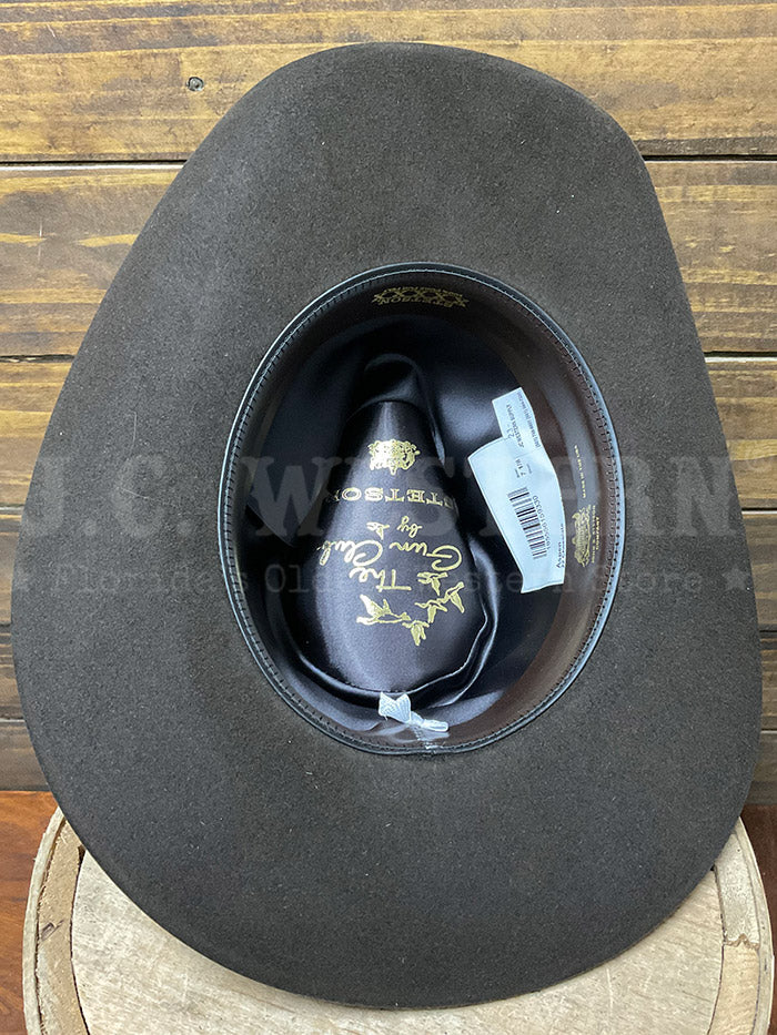 Stetson SFASPN-413422 ASPEN 5X Western Felt Hat Chocolate side / front view. If you need any assistance with this item or the purchase of this item please call us at five six one seven four eight eight eight zero one Monday through Saturday 10:00a.m EST to 8:00 p.m EST