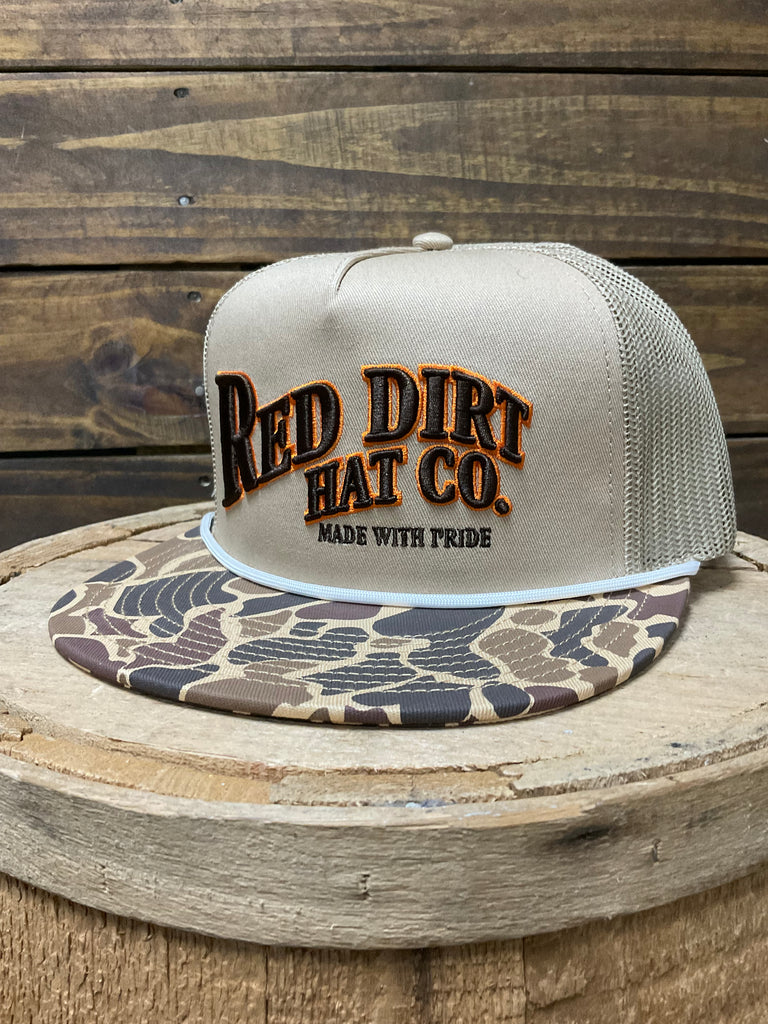 Red Dirt RDHC-627 Old Skool II Trucker Cap Khaki front view. If you need any assistance with this item or the purchase of this item please call us at five six one seven four eight eight eight zero one Monday through Saturday 10:00a.m EST to 8:00 p.m EST