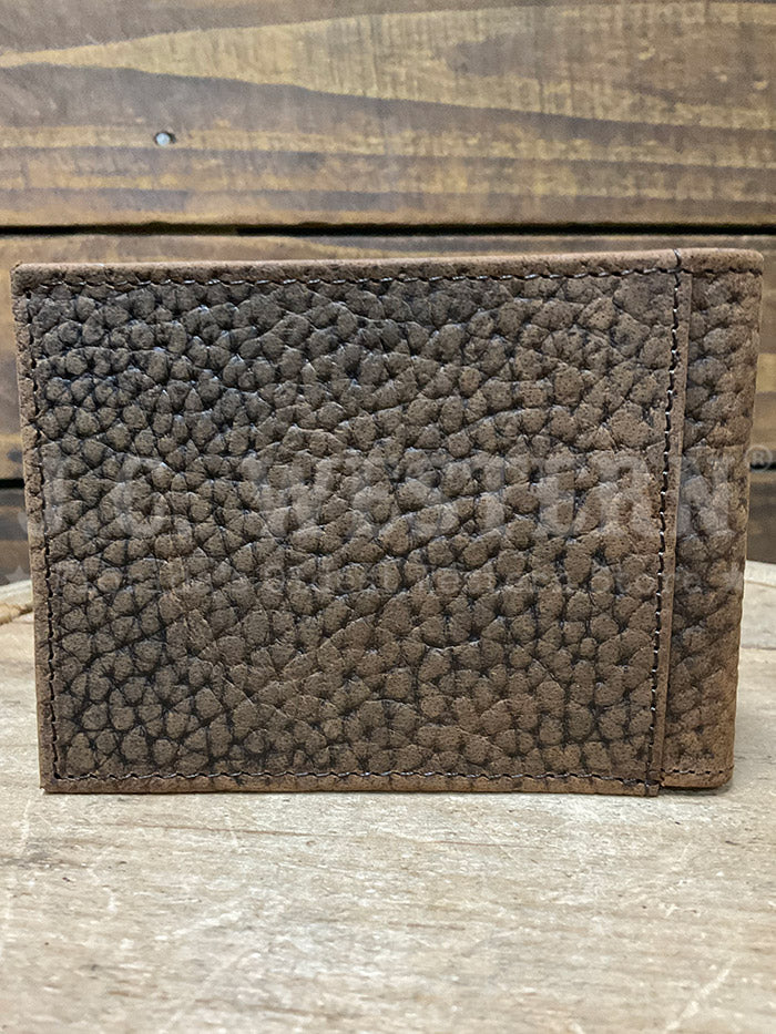 Ariat A3547602 Mens Bifold Shield Logo Wallet Brown front view. If you need any assistance with this item or the purchase of this item please call us at five six one seven four eight eight eight zero one Monday through Saturday 10:00a.m EST to 8:00 p.m EST