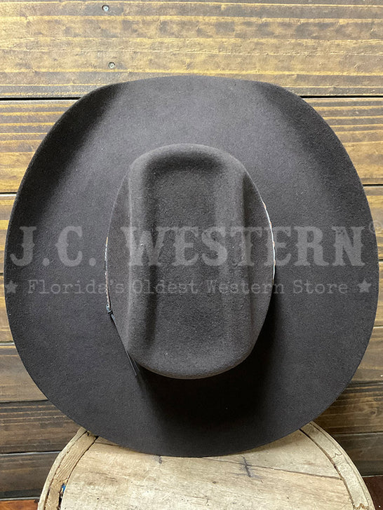 Stetson SWSQRE-794222 SQUARE Stallion Collection Wool Hat Dark Brown view from above. If you need any assistance with this item or the purchase of this item please call us at five six one seven four eight eight eight zero one Monday through Saturday 10:00a.m EST to 8:00 p.m EST 