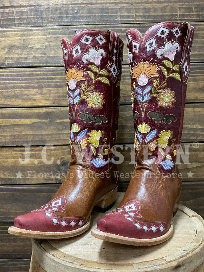 Double D Ranch DDL4269 Womens CAMELLIA Leather Boot Nut Pink side / front view. If you need any assistance with this item or the purchase of this item please call us at five six one seven four eight eight eight zero one Monday through Saturday 10:00a.m EST to 8:00 p.m EST