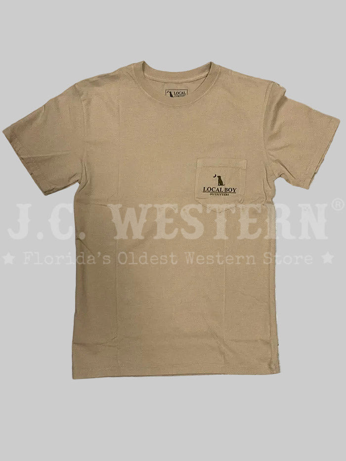 Local Boy Outfitters L1000765-LAT Mens Old School Retrieve State T-Shirt Latte back view. If you need any assistance with this item or the purchase of this item please call us at five six one seven four eight eight eight zero one Monday through Saturday 10:00a.m EST to 8:00 p.m EST