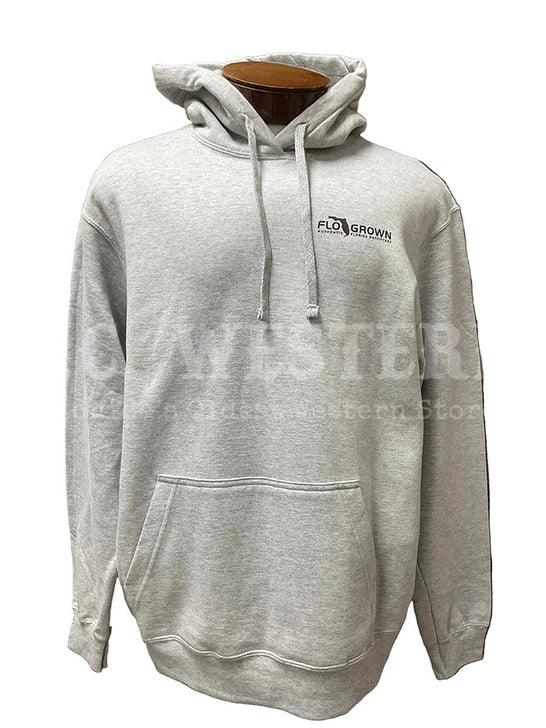 FloGrown FGM5-1007 Mens Woodland Camo Flag Hoodie Grey front view. If you need any assistance with this item or the purchase of this item please call us at five six one seven four eight eight eight zero one Monday through Saturday 10:00a.m EST to 8:00 p.m EST