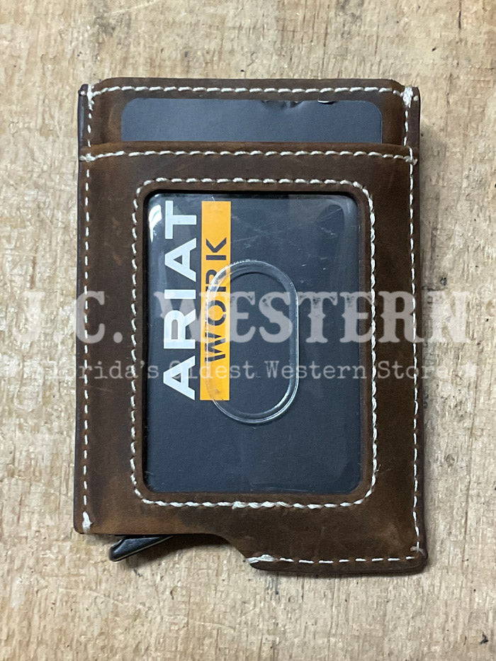 Ariat A3403444 Mens Work Utility Wallet Diamond Plate Embossed Brown front view. If you need any assistance with this item or the purchase of this item please call us at five six one seven four eight eight eight zero one Monday through Saturday 10:00a.m EST to 8:00 p.m EST
