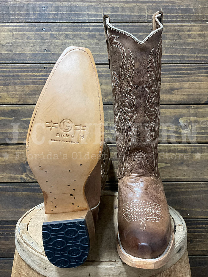 Circle G L8194 Ladies Filigree Embroidery Boot Honey side / front view pair. If you need any assistance with this item or the purchase of this item please call us at five six one seven four eight eight eight zero one Monday through Saturday 10:00a.m EST to 8:00 p.m EST