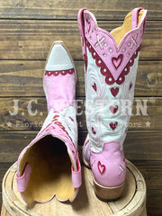 Old Gringo L4205-1 Womens XOXO Leather Boot Pink back and toe view. If you need any assistance with this item or the purchase of this item please call us at five six one seven four eight eight eight zero one Monday through Saturday 10:00a.m EST to 8:00 p.m EST
