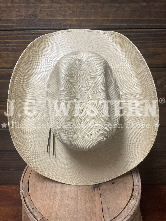 Stetson SSMLCK-514005 Mule Creek Stallion Collection Straw Hat Wheat side / front view. If you need any assistance with this item or the purchase of this item please call us at five six one seven four eight eight eight zero one Monday through Saturday 10:00a.m EST to 8:00 p.m EST