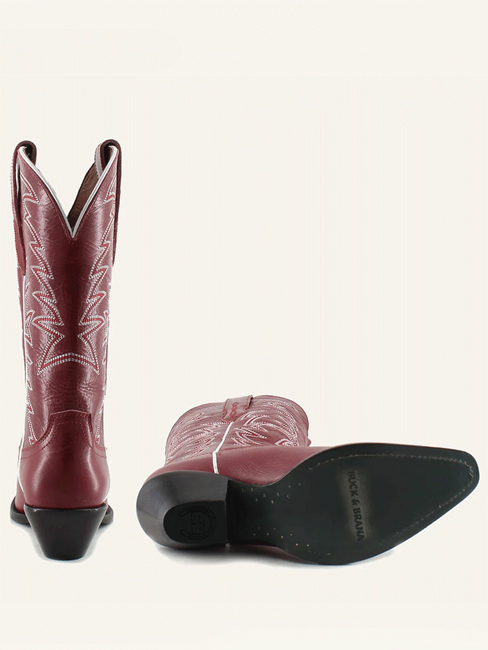 Buck & Brana ISABELLA Ladies Western Boots Red side / front view. If you need any assistance with this item or the purchase of this item please call us at five six one seven four eight eight eight zero one Monday through Saturday 10:00a.m EST to 8:00 p.m EST