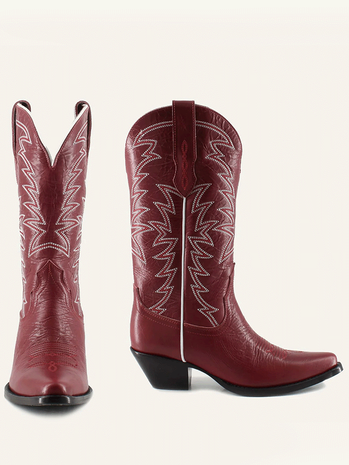 Buck & Brana ISABELLA Ladies Western Boots Red side / front view. If you need any assistance with this item or the purchase of this item please call us at five six one seven four eight eight eight zero one Monday through Saturday 10:00a.m EST to 8:00 p.m EST