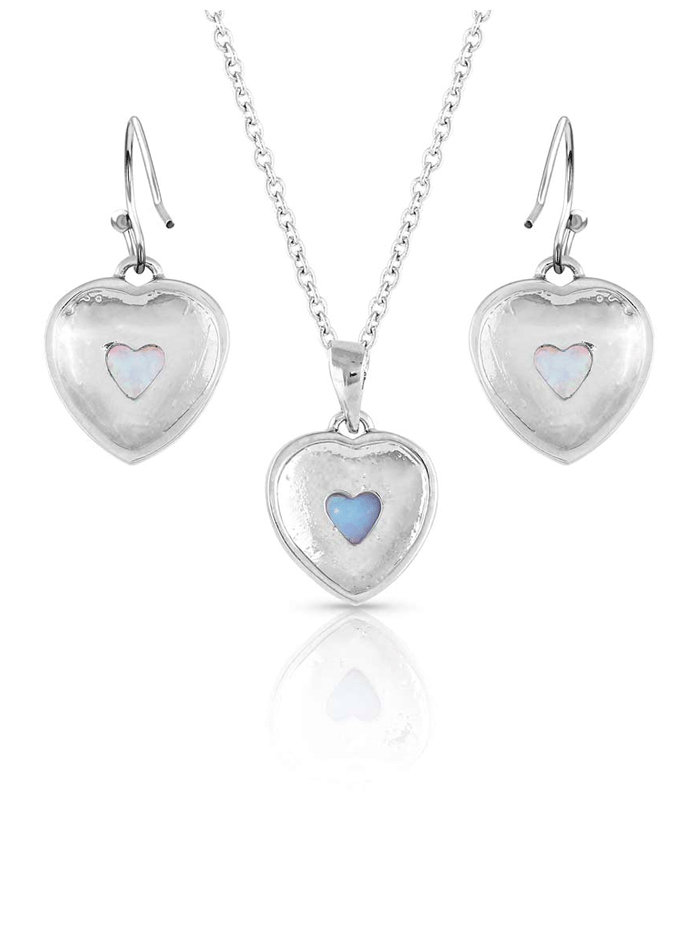 Montana Silversmiths JS5167 Womens Depths Of My Heart Jewelry Set Silver front view. If you need any assistance with this item or the purchase of this item please call us at five six one seven four eight eight eight zero one Monday through Saturday 10:00a.m EST to 8:00 p.m EST
