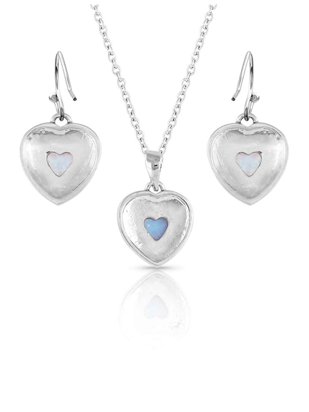 Montana Silversmiths JS5167 Womens Depths Of My Heart Jewelry Set Silver back view. If you need any assistance with this item or the purchase of this item please call us at five six one seven four eight eight eight zero one Monday through Saturday 10:00a.m EST to 8:00 p.m EST