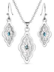 Montana Silversmiths JS6102 Womens Montana Skies Turquoise Jewelry Set Silver back view. If you need any assistance with this item or the purchase of this item please call us at five six one seven four eight eight eight zero one Monday through Saturday 10:00a.m EST to 8:00 p.m EST