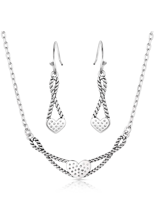 Montana Silversmiths JS6122 Womens Infinite Embrace Jewelry Set Silver back view. If you need any assistance with this item or the purchase of this item please call us at five six one seven four eight eight eight zero one Monday through Saturday 10:00a.m EST to 8:00 p.m EST
